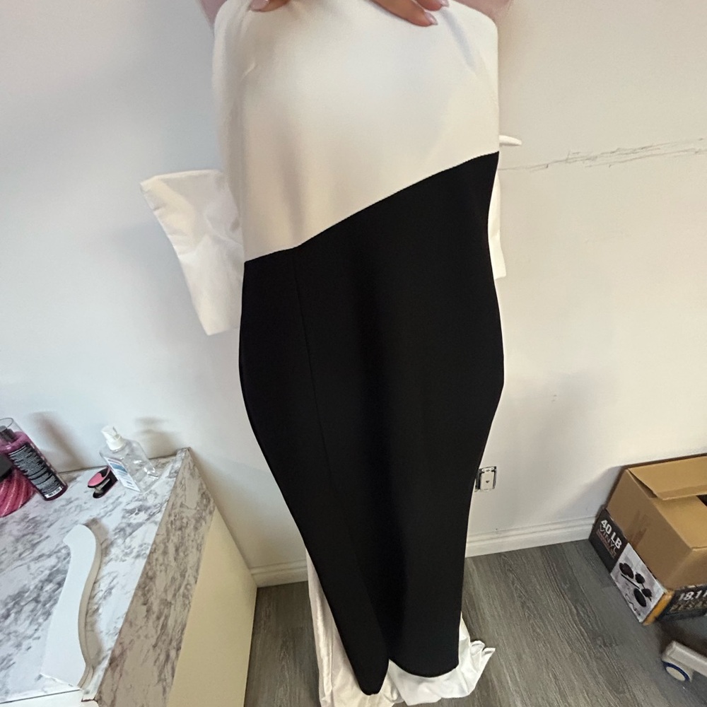 Elegant Black and White Women's Dress
